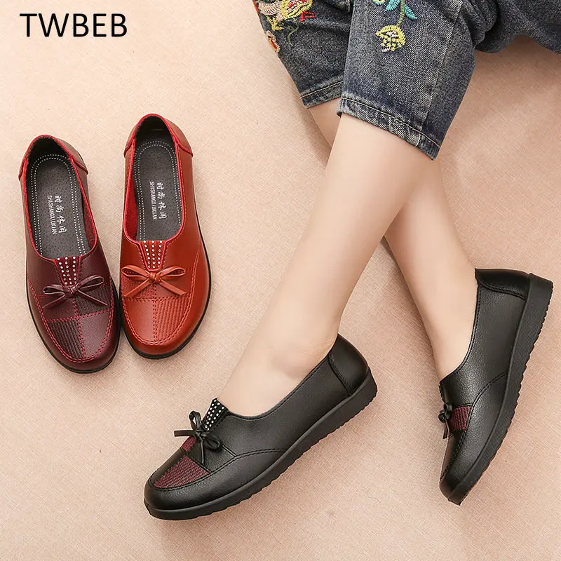 

Fashion Women Sneakers Loafer Light Leather Women's Flat Shoes Casual Shoe Women Shoes Nurse Single Shoe Zapatos De Mujer
