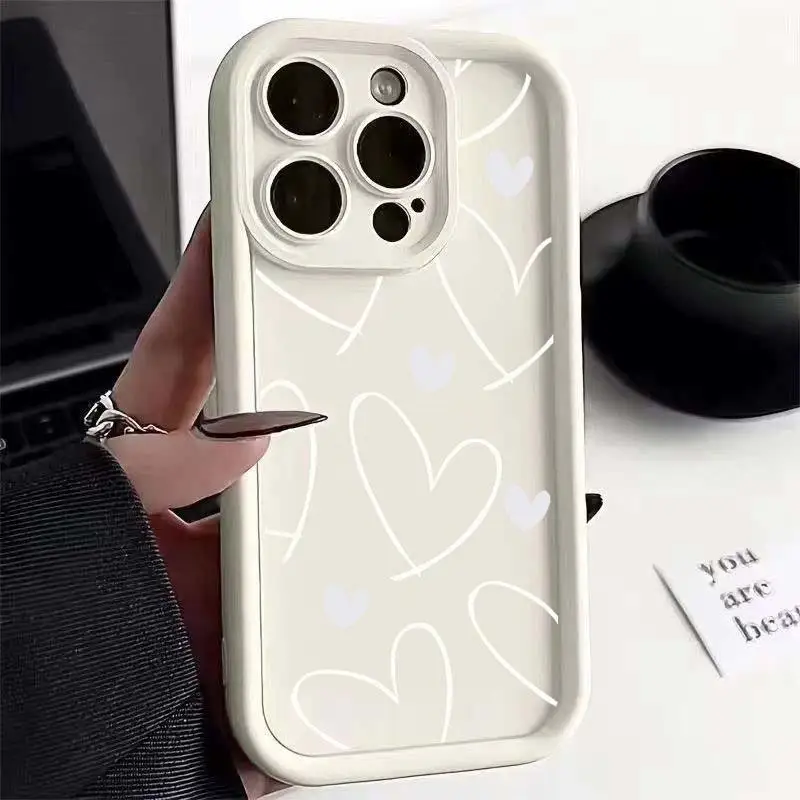 Charming Love Heart Print Soft TPU Phone Case