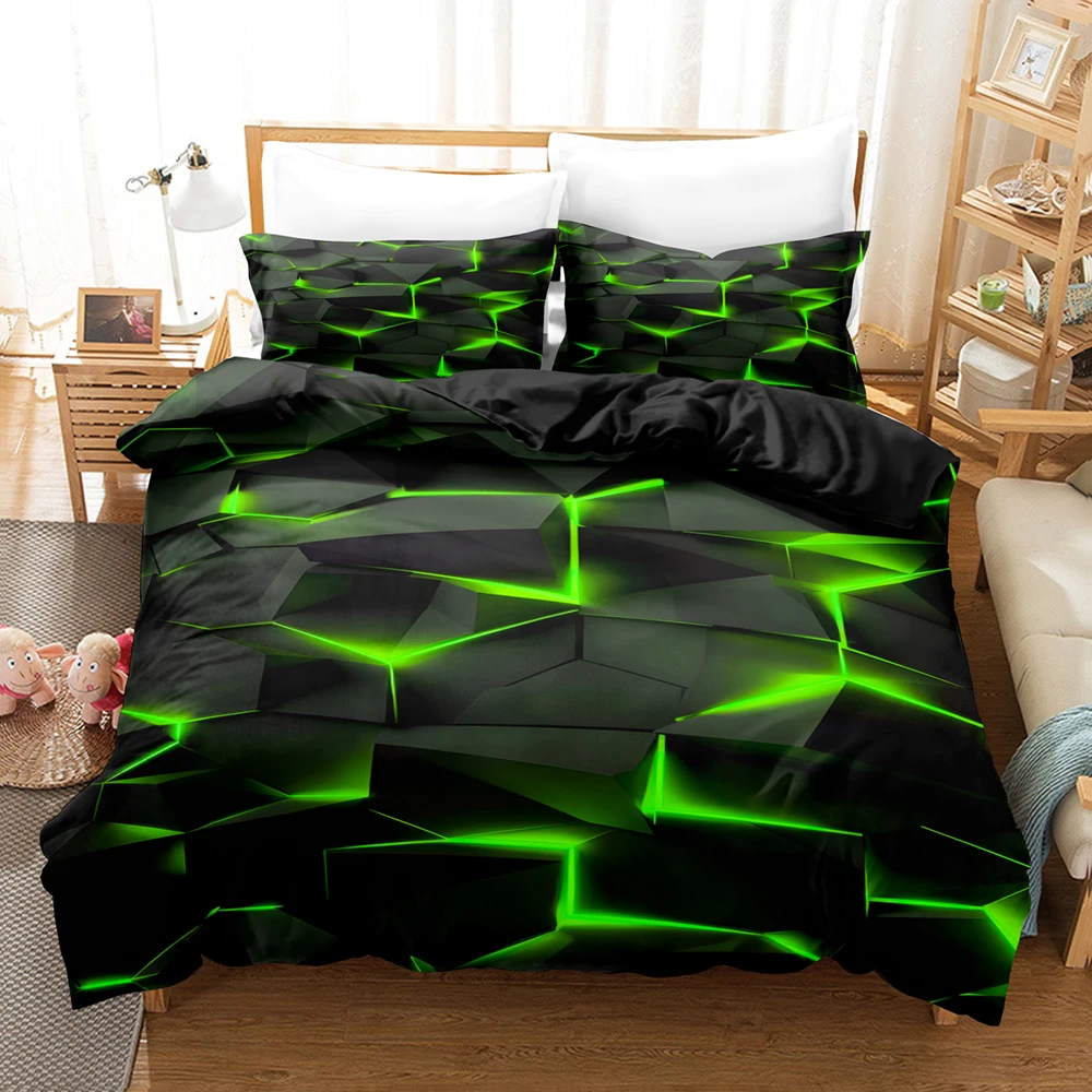 Red grid pattern Bedding Set Football Stars Duvet Cover Set with Pillowcases King Queen Twin Double Size Comforter cover set