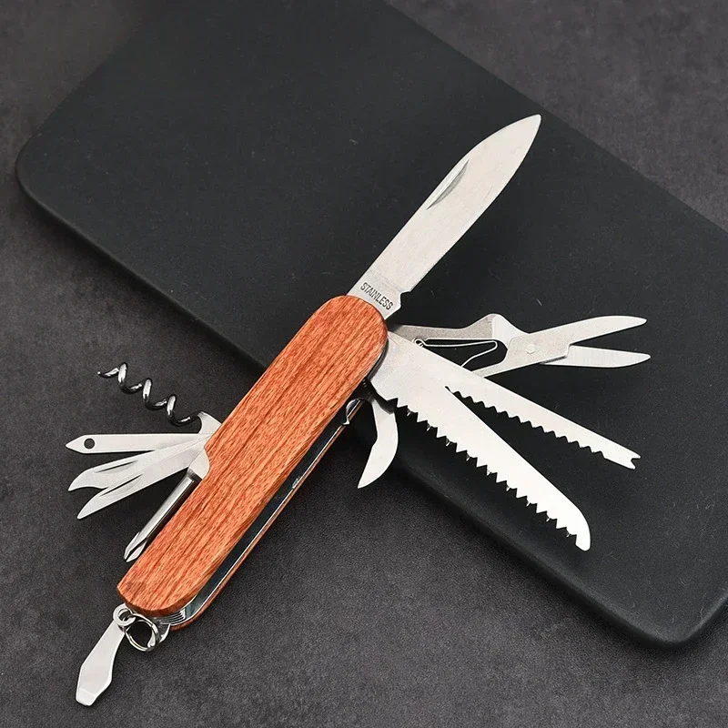 Laser Custom LOGO Wooden Multifunctional Tool Wine Opener Wedding Lover Engrave Rose Wood Knife Personalize Festival Gift wooden wine opener