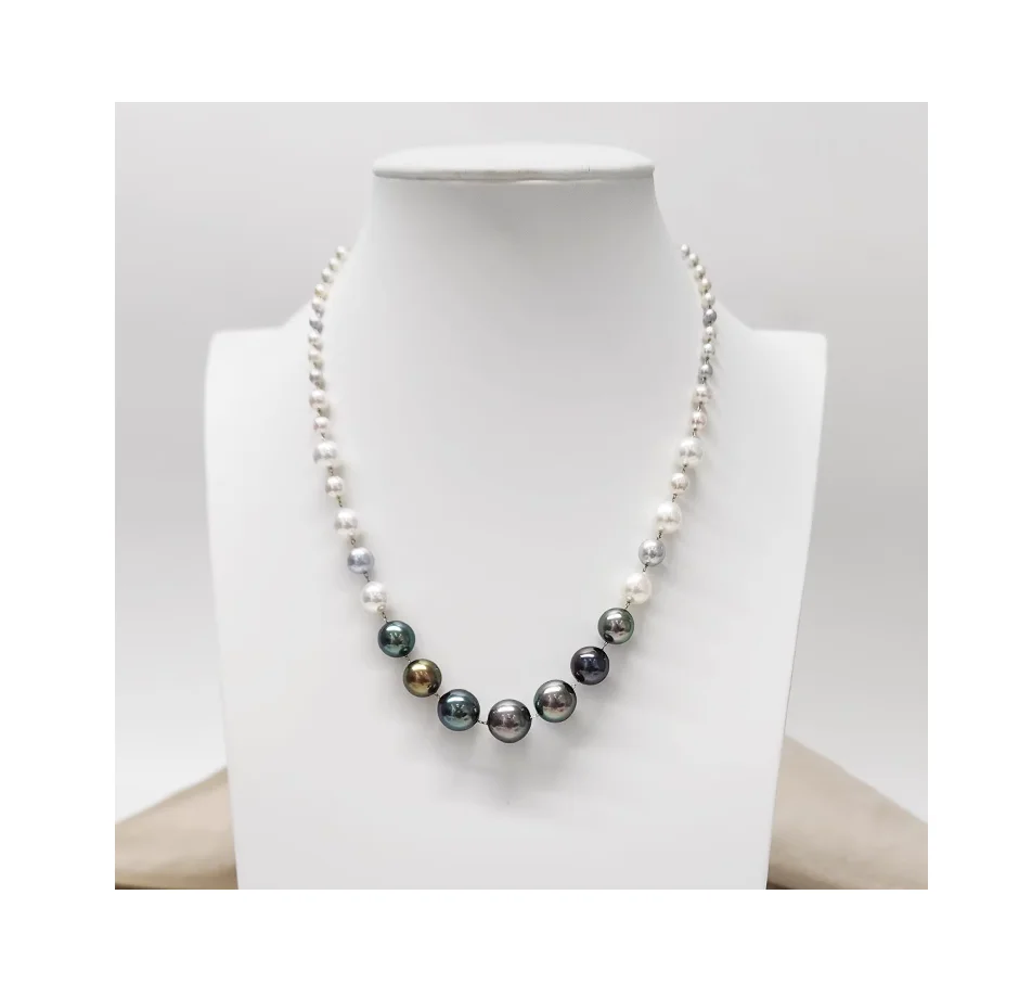 

Charming 17" Genuine Natural Multicolor Pearl Necklace / 5-10mm