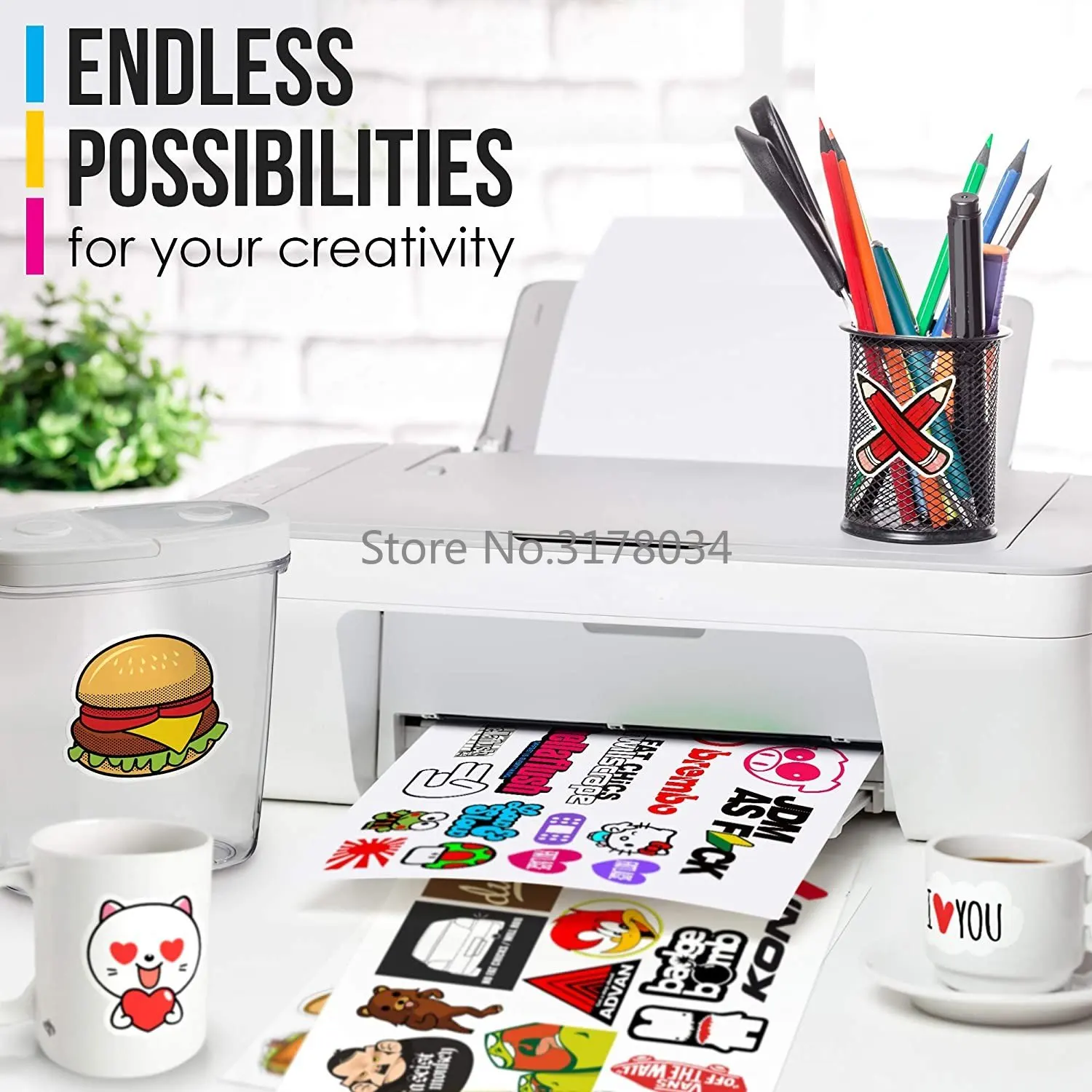 A4 Vinyl Sticker Paper for Inkjet Printer 50 Sheets