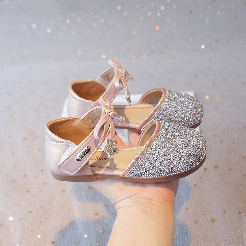 Girls Leather Mary Janes Shoes with Bow Knot