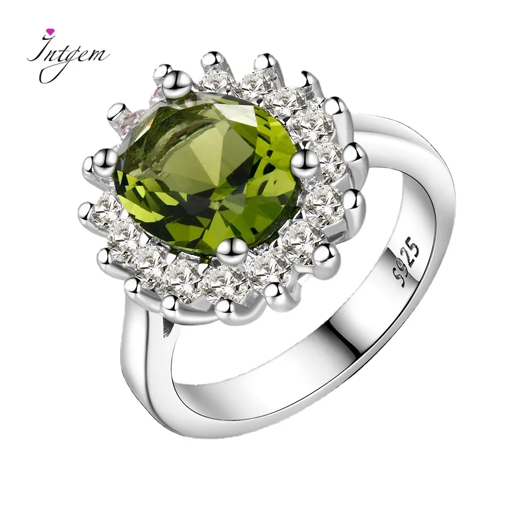 925 Sterling Silver Ring Flower Silver Rings with Peridot Stones Shining Luxury Wedding Engagement Rings for Women Jewelry Gifts silver rings silver ring wedding rings