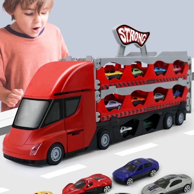 5 pçs/lote de madeira duplo andar caminhão brinquedo transporte  transportador caminhão simulação brinquedo modelo de carro para crianças -  AliExpress