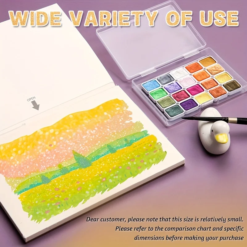 Shimmer 20 Colors Watercolors Paint Set,Sparkly,Metallic, Glitter Solid Water Color Paints for Artists, Students, Hobbyists 5