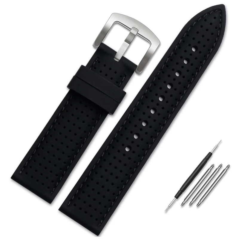 thumbnail image 1 of Correa de reloj de silicona de 20 mm, 22 mm y 24 mm para Huawei Watchband Sport Correa de goma para relojes Mi-do T-issot O-mega Accesorios Si, 1 of 5