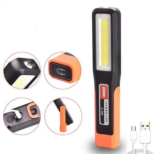 강력한 COB LED 작업등, 자동차 차고 정비등, USB 충전식 손전등, 마그네틱 토치, 비상등 경고등 2