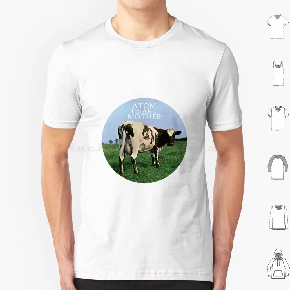 Atom Heart Mother-Minimalist Album Cover T Shirt Big Size 100% Cotone Atom Heart Mother Bell Shine On You Crazy Diamond Live