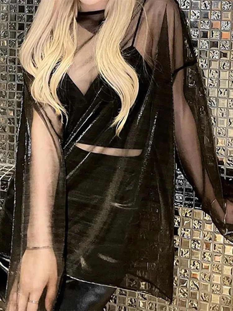 842479-16441c.jpg Solid See Through Tshirt Women Sexy Tops O-Neck Long Sleeve Oversized T Shirt For Women Clothing Club Y2k Aesthetic Egirl Tees - Image 3