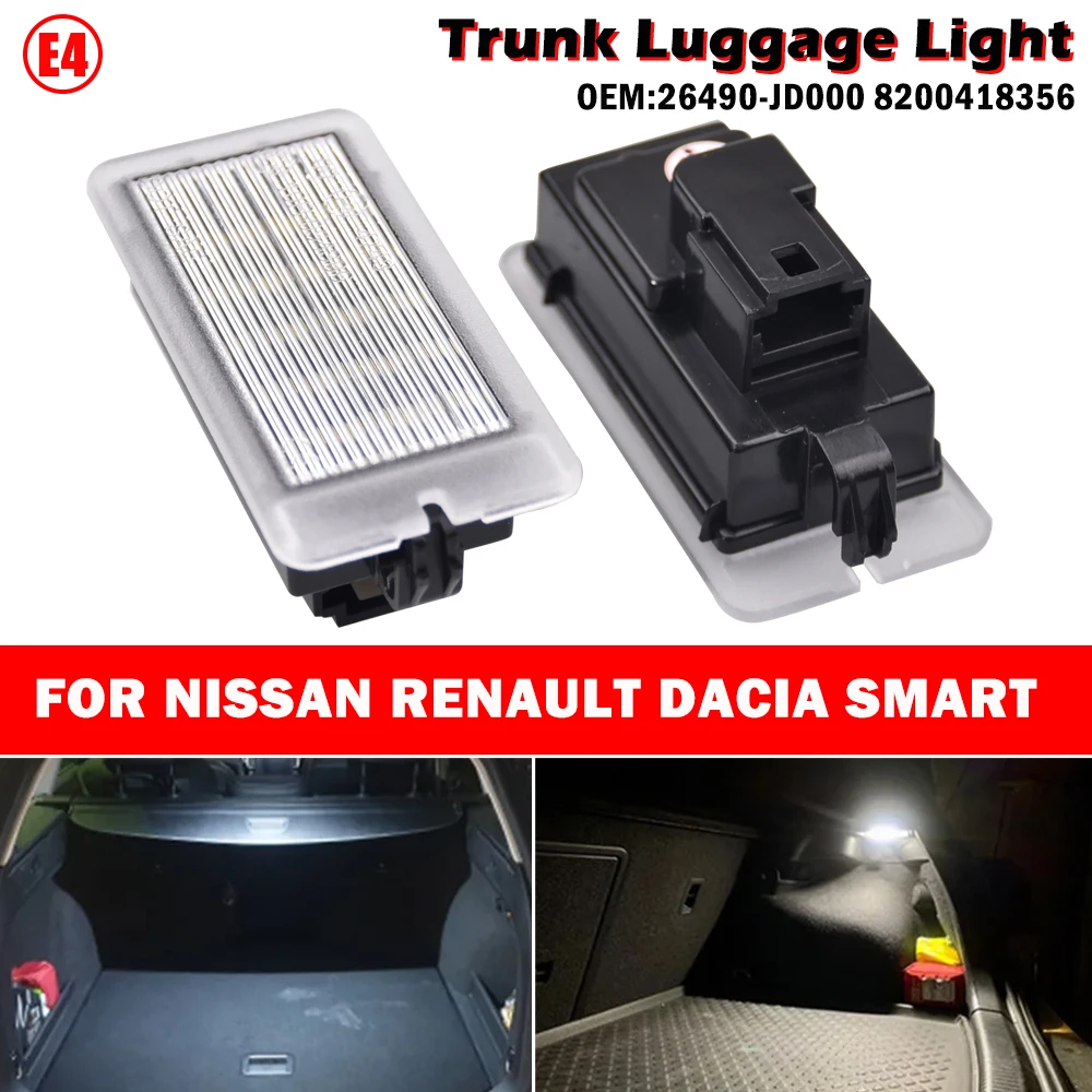 

For Nissan Qashqai 2006-2021 Leaf 2018-2024 Juke Note Pulsar Kicks Versa Note LED Interior Trunk Luggage Compartment Light