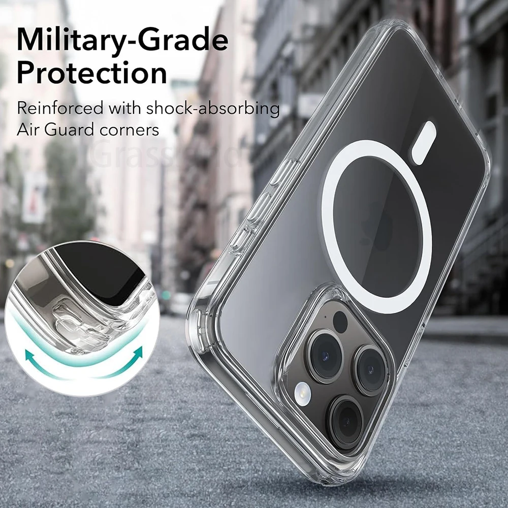 Luxury Magnetic Wireless Charge For Magsafe Case for iPhone 16 15 14 13 12 11 Pro XR XS Max 7 8 Plus Back Cover Transparent Case 2 Luxury Magnetic Wireless Charge For Magsafe Case for iPhone 16 15 14 13 12 11 Pro XR XS Max 7 8 Plus Back Cover Transparent Case 2