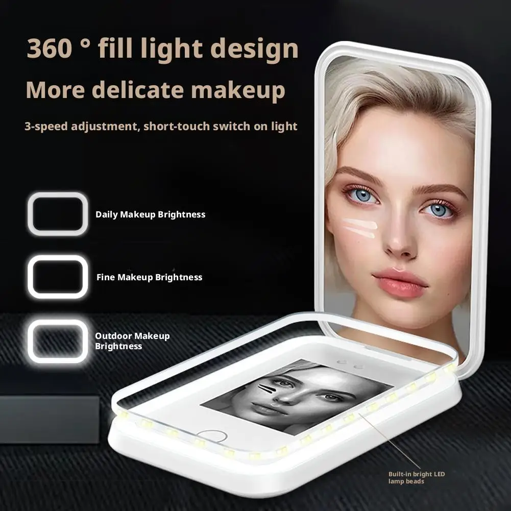 자외선 차단제 테스트를 위한 UV 카메라 자외선 차단제 카메라 피부 보호를 위한 디밍이 가능한 LED 조명이 있는 확대 여행용 거울