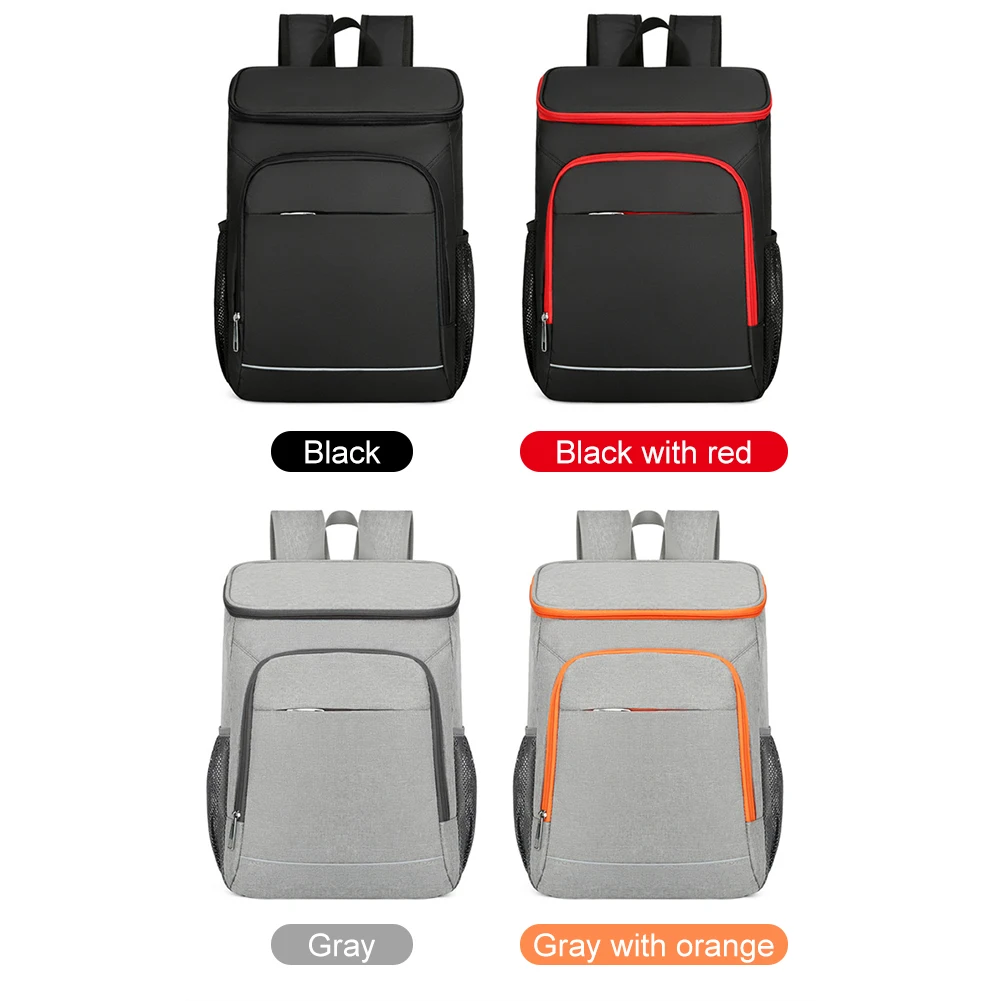 Oxford Cool Storage Backpack Save Space Waterproof Insulated Lunch Backpack Large-capacity Reflective Strip for Outdoor Camping