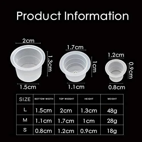 Tattoo Ink Kit Plastic Tattoo Ink Cups 8mm 11mm 15mm Tattoo Ink Cups Holder Container Pigment Caps 100/300/500pcs Accessories
