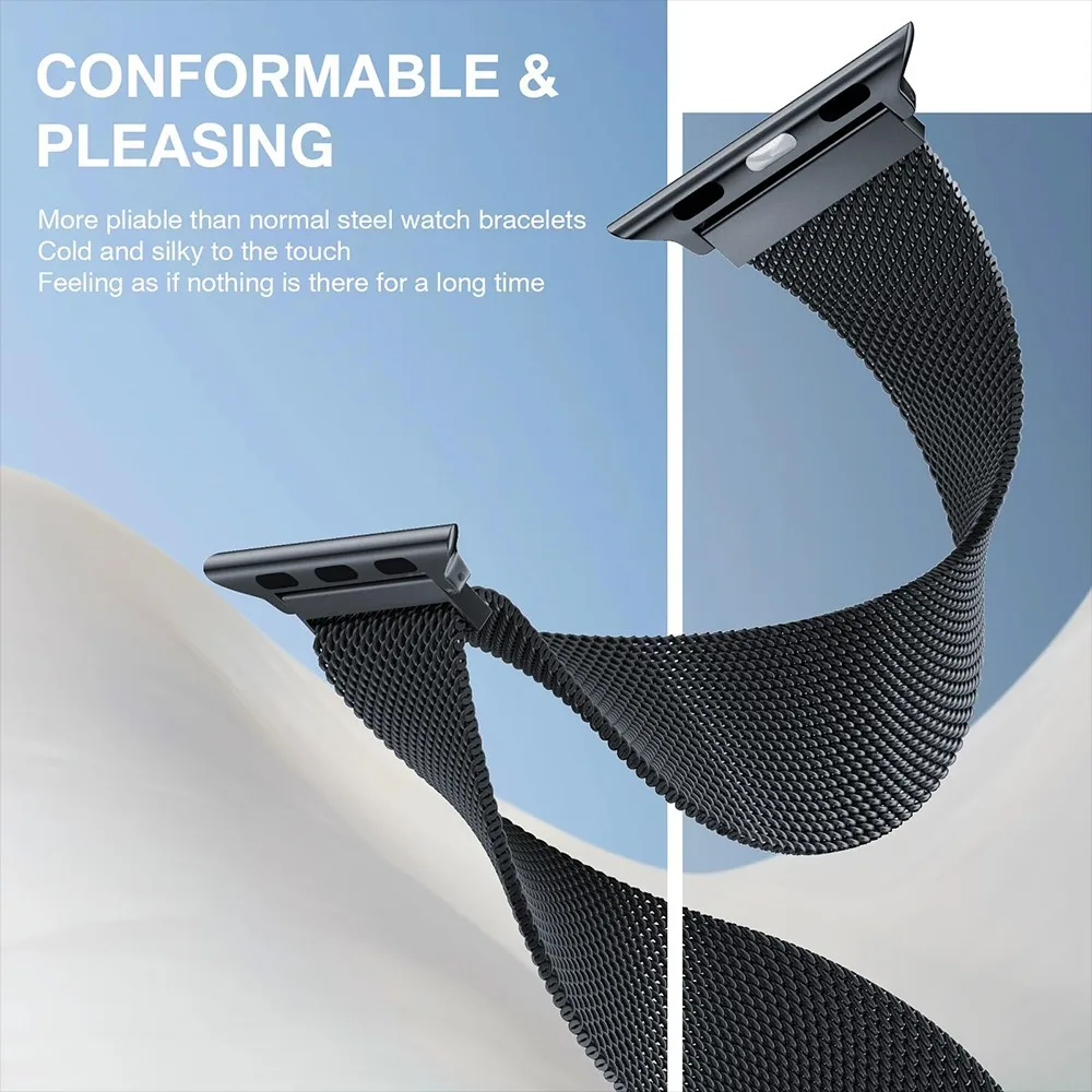 Elegant Metal Milanese Apple Watch Band - Ultra Sleek Design