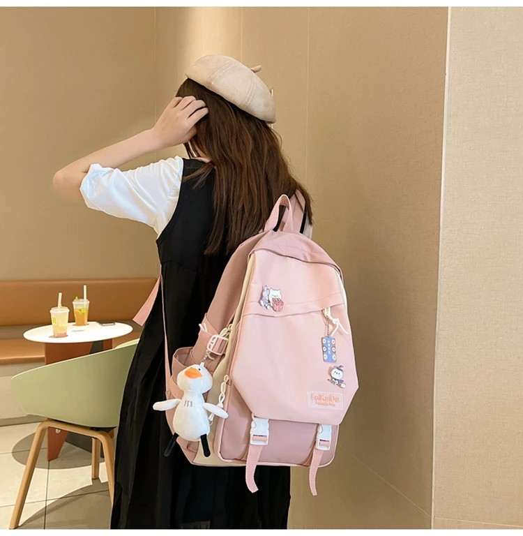 Backpack Female college students Korean harajuku Ulzzang simple backpack INS new high school junior high school backpack