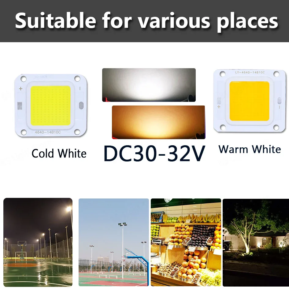 Description Picture 5 of itemSmart IC No Need Driver LED COB Lamp Bead DC27-36V 10W 50W 60W 70W DIY Flood Light Bulb Outdoor Spotlight Landscape Chip Lamps