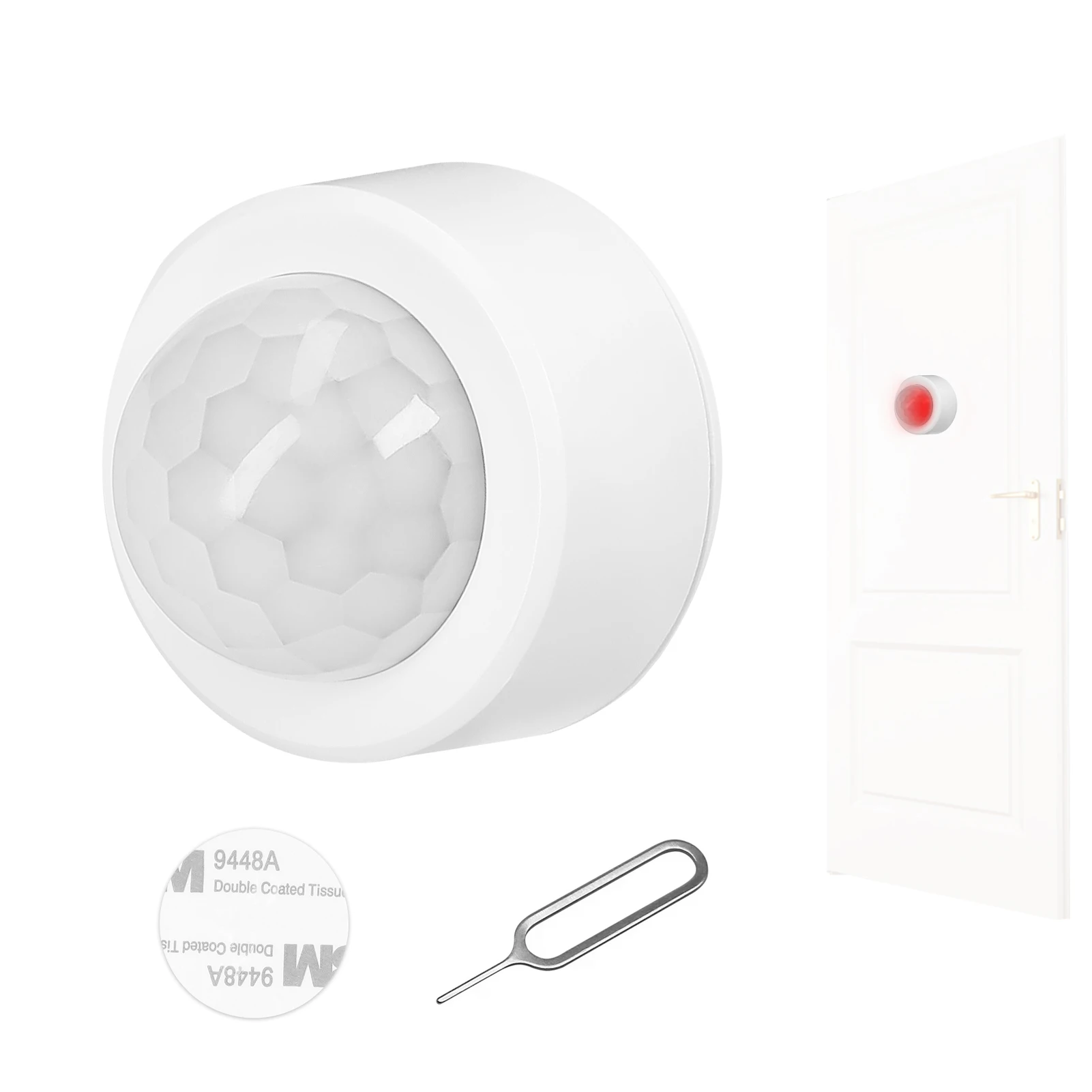 ZigBee PIR 모션 센서, 무선 인체 적외선 감지기, 120 ° 광각 감지, 지지대 홈 인텔리전스 연동