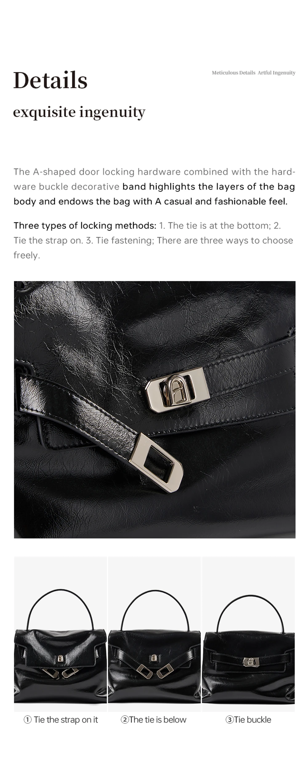 Microfiber synthetic leather tote, side angle