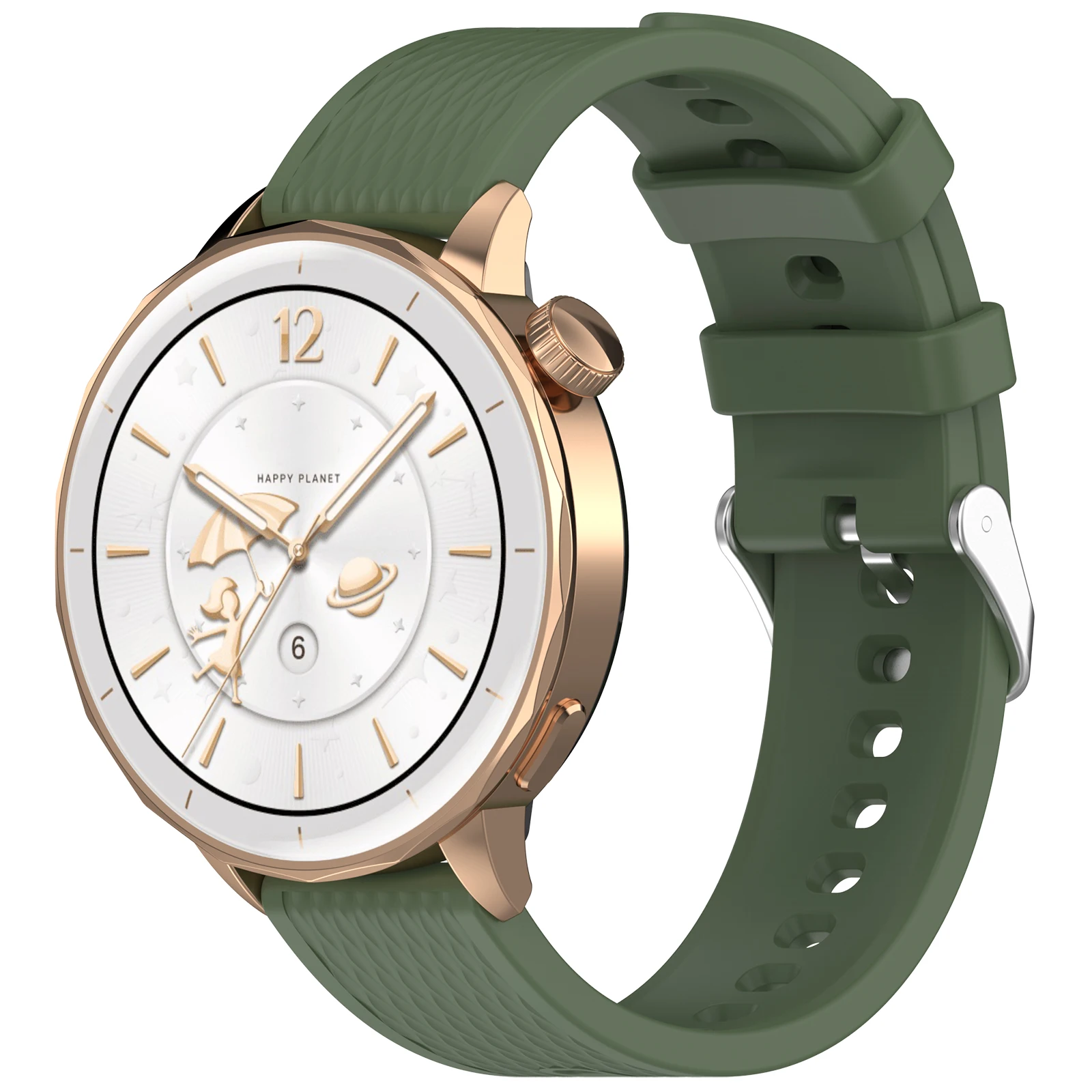 Classic 18mm Skin-friendly Diamond-patterned Silicone Strap
