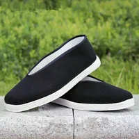 Authentic Old Beijing Cloth Shoes Handmade Thousand Layer Hemp Sole Men's Tai Chi Kung Fu Shoes Breathable Cotton Casual Sneaker