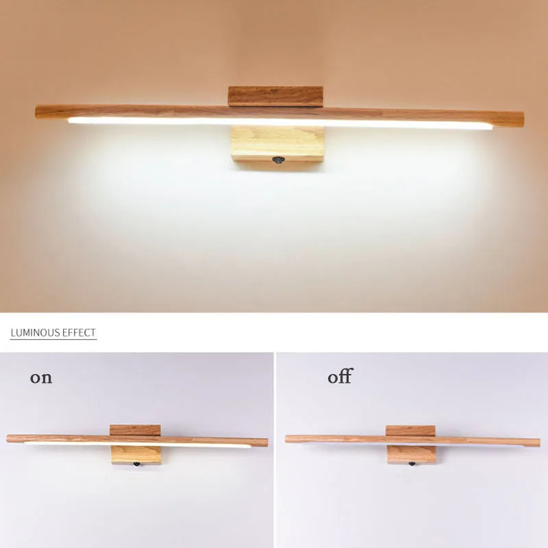 LED Mirror Lights Nordic Solid Wood Wall Lamp Modern Bathroom Dressing Room Decors Lighting Home Decor Sconces Lamps with switch wall light,led wall lamp,led light