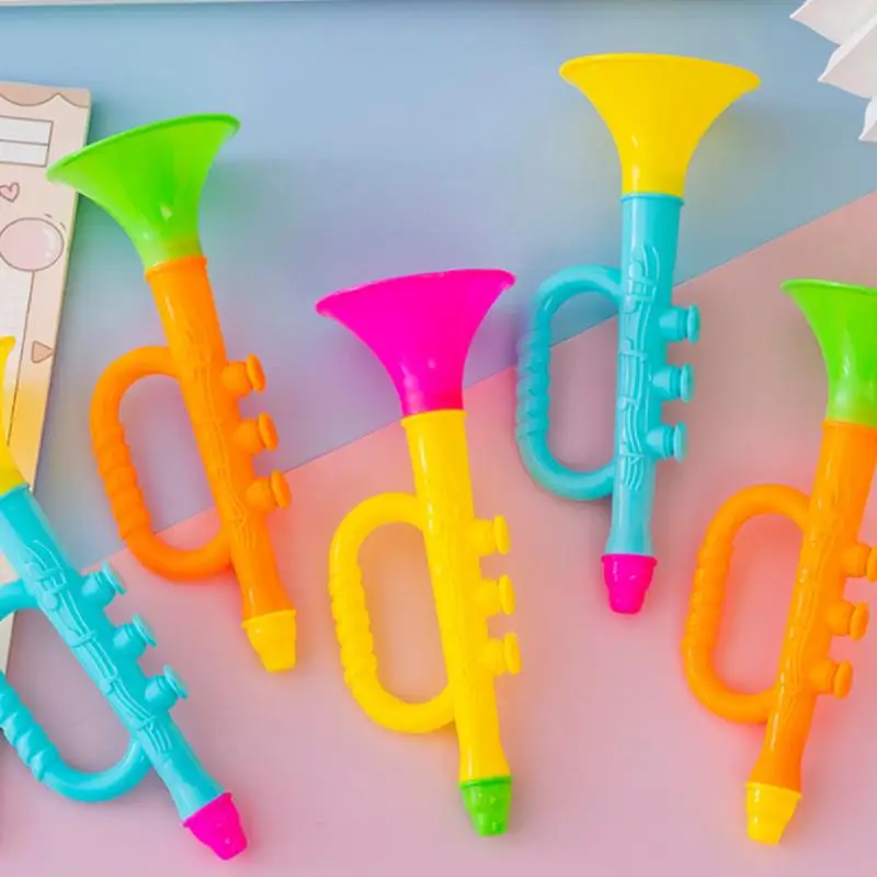 Trumpet For Kids Noise Maker Toys Unique Novelty Bright Color Musical Trumpet Horn Toys Simulation Instruments