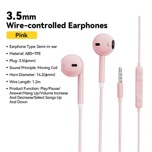 Essager 3.5mm Wired Headphones In Ear Headset Wired Earphones with Microphone Stereo Earbuds Sports In-line Control For Phones - Image 8