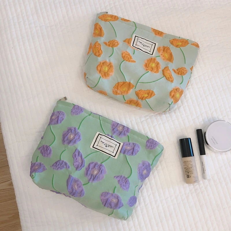 flower beauty makeup bag