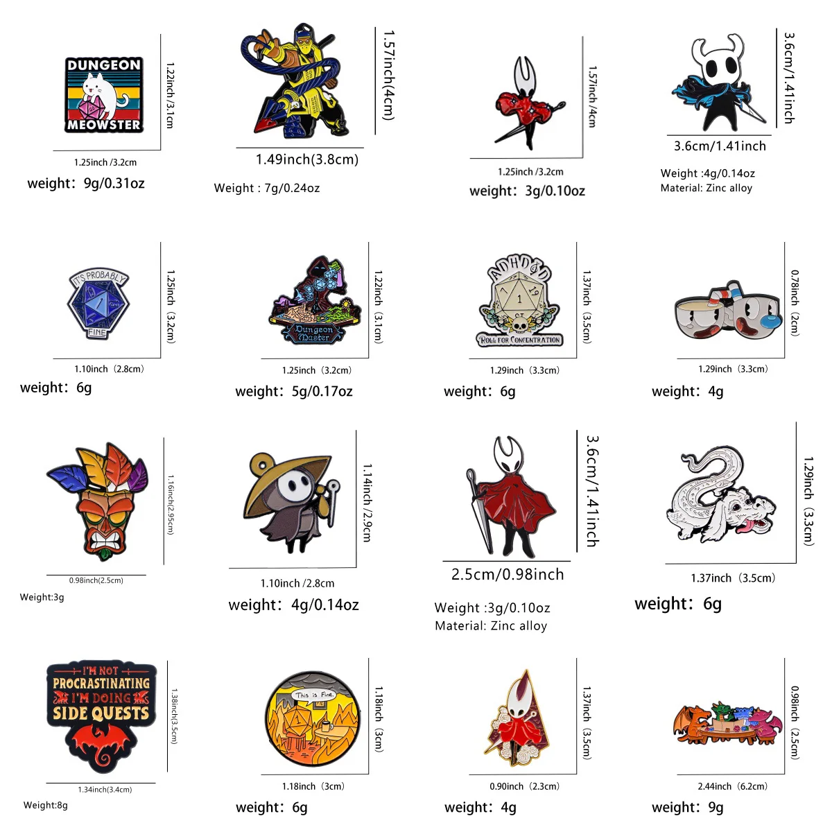 Spiel-Figuren Emaille-Pins Niedliche Cartoon-Wolf-Broschen für Rucksäcke Kragen-Anstecknadeln Schmuck-Abzeichen für Fans Geschenk-Accessoires – Detail 1