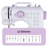 Portable Sewing Machine for Beginners Mini Electric Household Crafting Mending Overlock with 12 Stitches Presser Foot Pedal 3