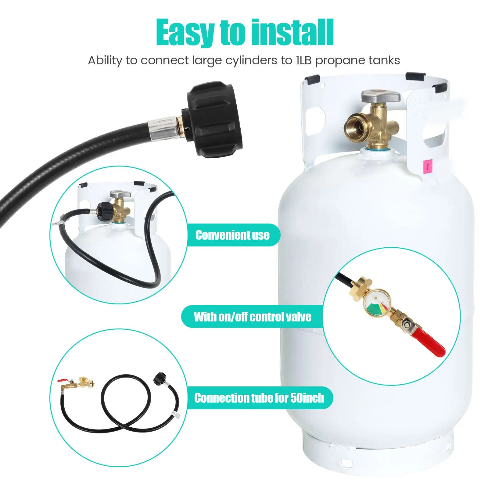 Adaptateur Réservoir Gaz Bouteille Laiton Cylindre Coupleur Lp Gaz 1 LB Recharg
