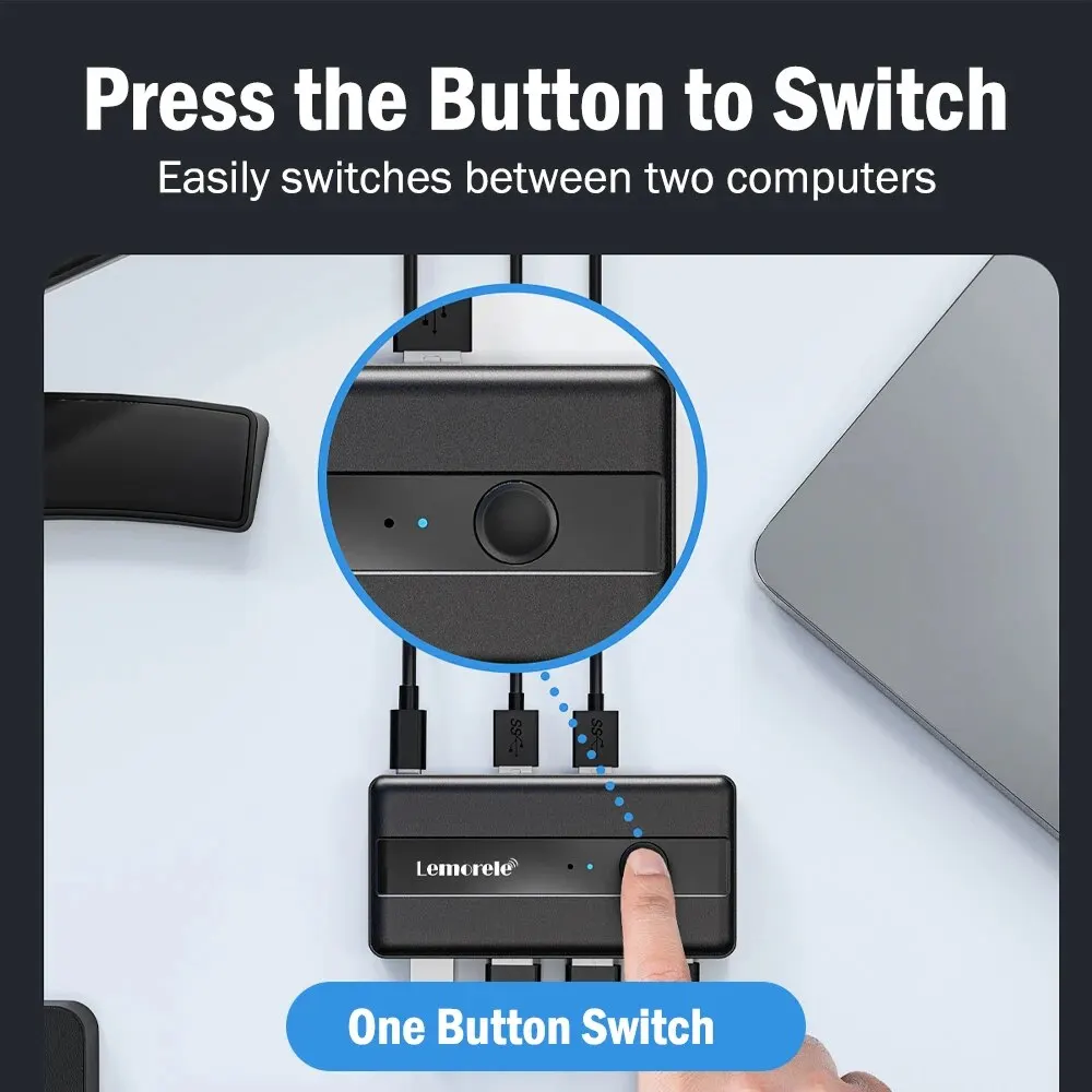 USB KVM Switch Adapter USB 3.0 Switcher 2 Input 4 Output USB Switch KVM Switcher Printer Sharer For Computer Keyboard 3