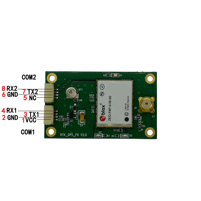 

High precision GNSS multi frequency centimeter level low power consumption UBLOX ZED-F9P RTK differential drones GPS module