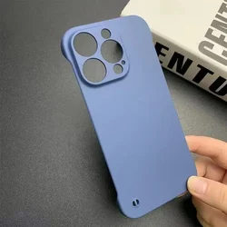 INS Style Luxury Borderless Matte Hard Phone Case - Ultra Thin Bumper Cover - iPhone 12 (Dark Blue)