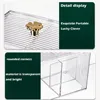 Acrylic Qtip Cotton Swab Holder Bathroom Jars With Lids Apothecary Jar Dispenser For Cotton BallCotton Round Pads, Floss 3