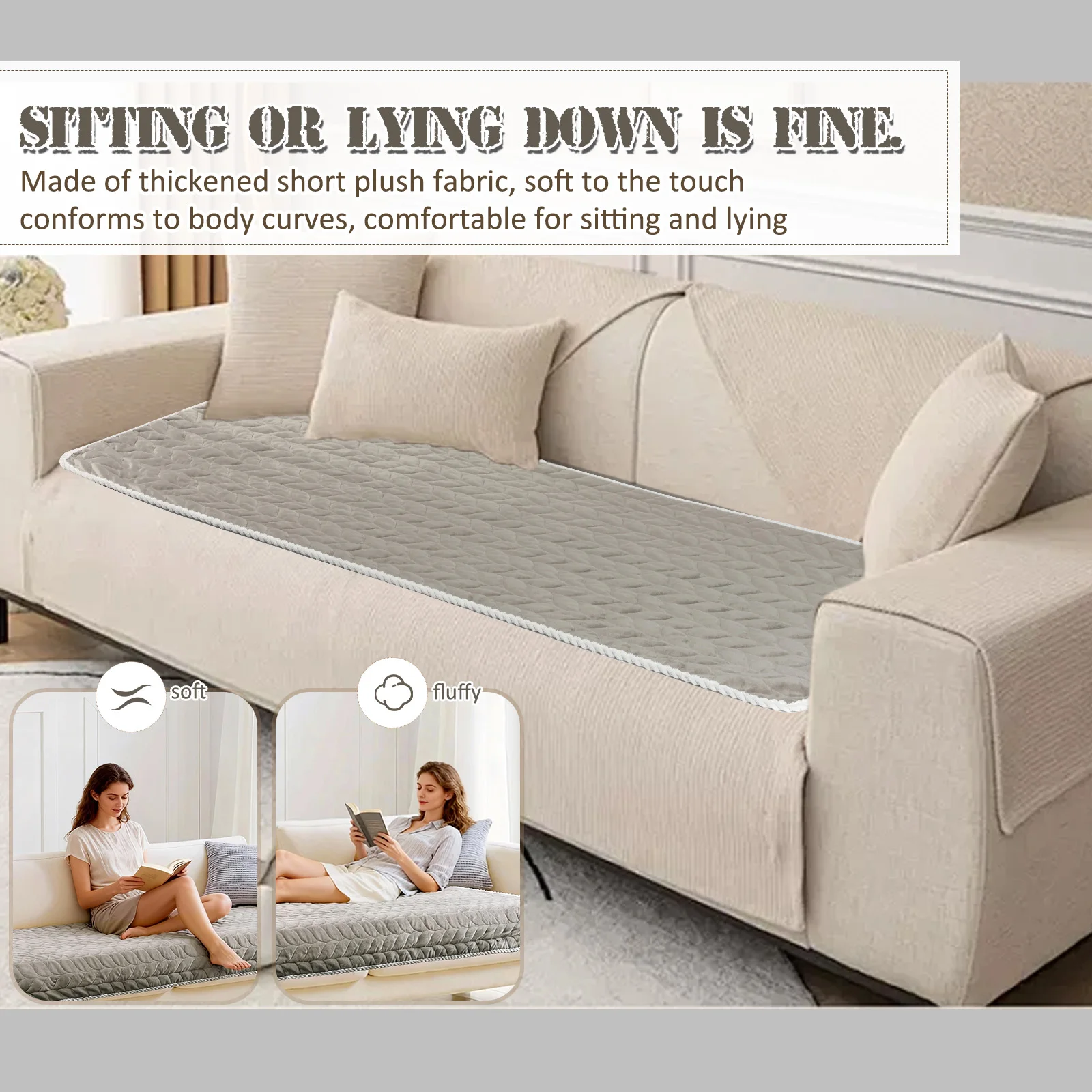 Non-slip Pet Sofa Cover Thick Plush Bay Window Mat Anti-scratch Couch Cushion Cover Universal Furniture Protector Home Decor