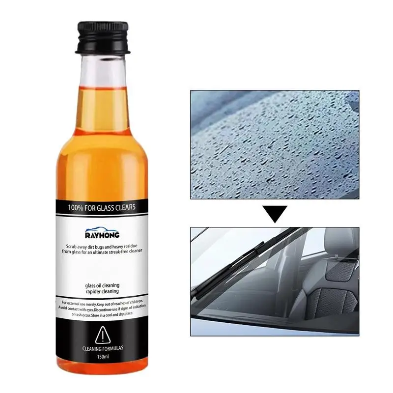 

Car Glass Oil Film Remover 150ml Auto Windshield Cleaner Glass Oil Film Remover Polish And Restore Automotive Glass Restore