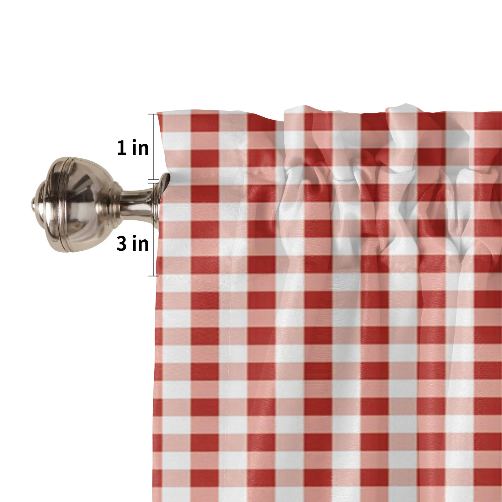 White Red Plaid Simple Curtains for Living Room Bedroom Curtains Kitchen Curtains for the Kids Room Window Treatments Drapes 6