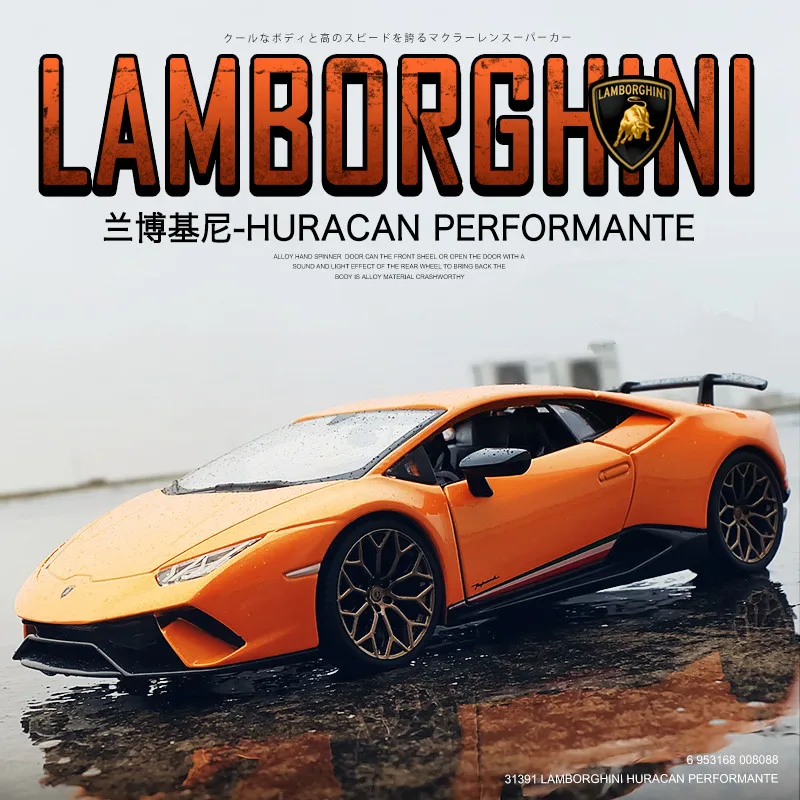 Bburago 1:24 Lamborghini Huracan Performante Arancione Sport Car Simulazione Statica Diecast Modello In Lega Di Auto B533