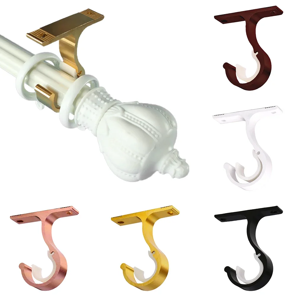 Description Picture 6 of itemCurtain Rods Bracket Hanger Hook Rod Support Clamp Crossbar Fixing Clip Wall Hooks Organizer Rails Rack Home Storage Shelf Decor