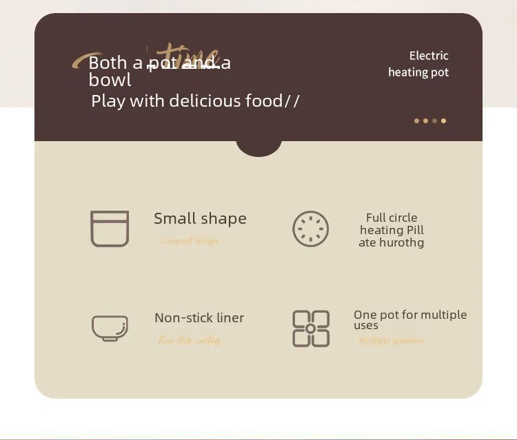 Description Picture 3 of itemMini Multi-function Electric Skillet Suitable For Dormitory Home Use Integrated Hot Pot Steamer Boiler