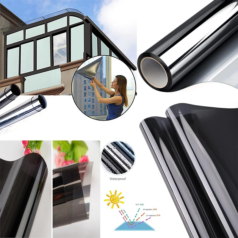 UnidirectionalSeethroughSunscreenFilmElectrostaticNonadhesiveGlassFilmHomeInsulation