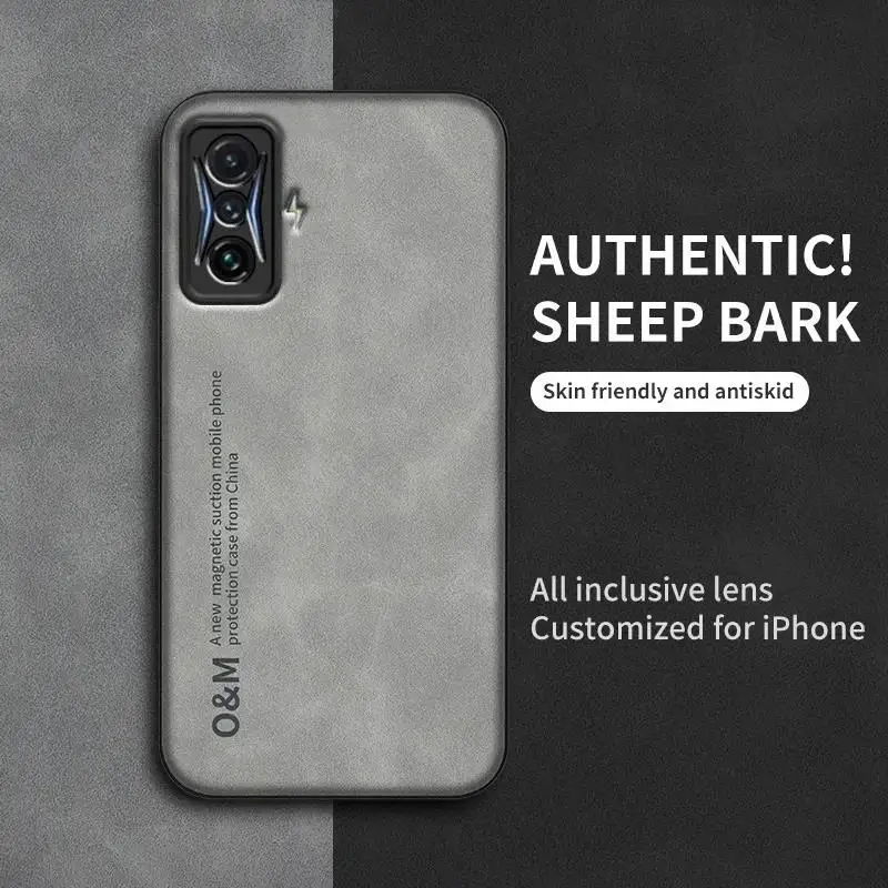 Premium Magnetic Leather Phone Case with Silicone Back Cover