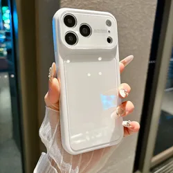 Luxury Candy Solid Color High Gloss Phone Case with Camera Lens Protection - iPhone 18 Pro Max (White)