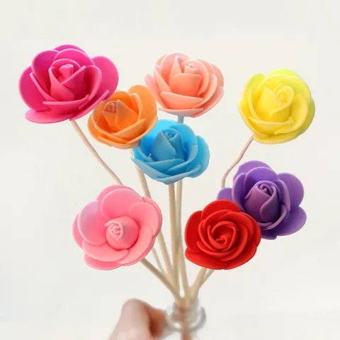 

10PCS/lot Colorful Flower No Fire Aromatherapy Rattan Reed Diffuser Accessories DIY Replacement Sticks Home Decoration