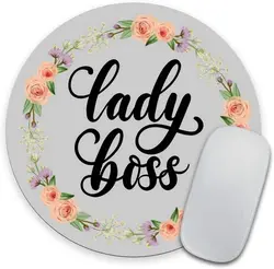Boss Lady Mouse Pad Mouse Pad Custom Mouse Pad Customized Round Non-Slip Rubber Mousepad 7.9 Inch