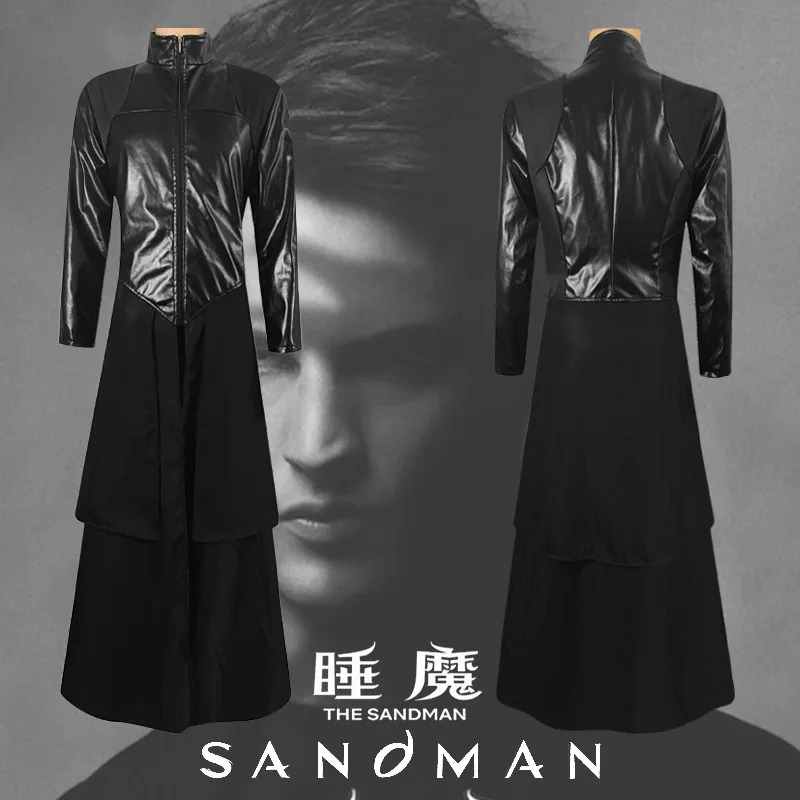 

Hot Toys The Sandmaning Dream Cosplay Costume Master Of Dreams Black Trench Morpheus Steampunk Outfits Halloween Carnival Suit