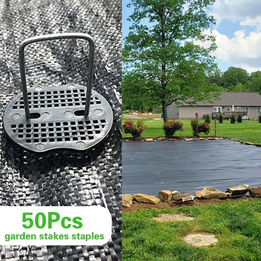 Stainless Garden Stakes Landscape Staples Set Mats Precision Hook Grass Sod Weed Barrier Fabric Artificial 50 Packs garden staples